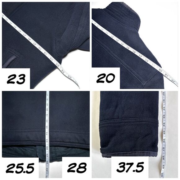 VTG Y2K Abercrombie & Fitch Elk Lake Jacket M Navy Wool Plaid Lined Field Coat - Picture 9 of 11